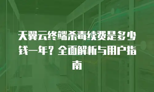 天翼云终端杀毒续费是多少钱一年？全面解析与用户指南