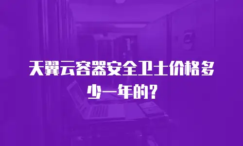 天翼云容器安全卫士价格多少一年的？