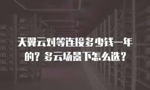 天翼云对等连接多少钱一年的？多云场景下怎么选？