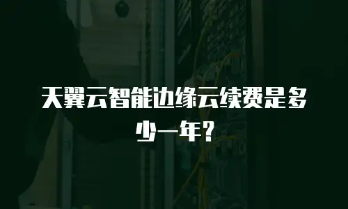 天翼云智能边缘云续费是多少一年？