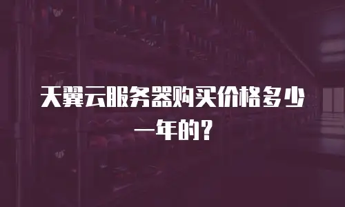 天翼云服务器购买价格多少一年的？