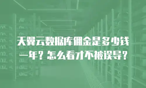 天翼云数据库佣金是多少钱一年？怎么看才不被误导？