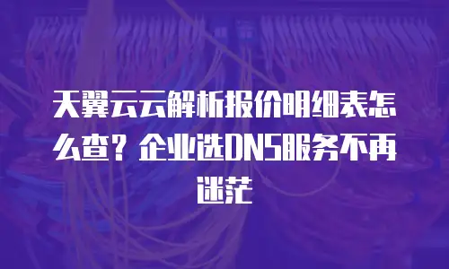 天翼云云解析报价明细表怎么查？企业选DNS服务不再迷茫