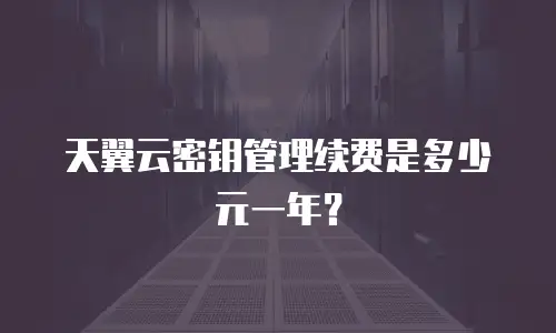 天翼云密钥管理续费是多少元一年？