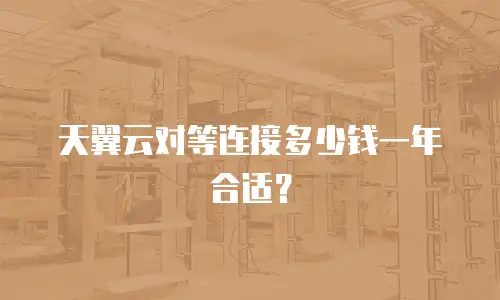 天翼云对等连接多少钱一年合适？