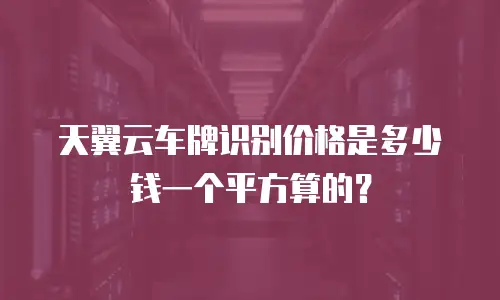 天翼云车牌识别价格是多少钱一个平方算的？