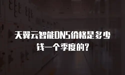 天翼云智能DNS价格是多少钱一个季度的？