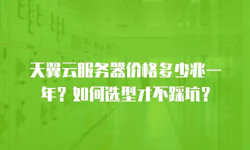 天翼云服务器价格多少兆一年？如何选型才不踩坑？