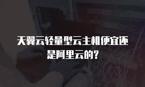 天翼云轻量型云主机便宜还是阿里云的？