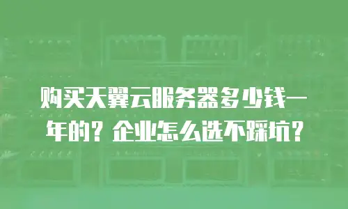 购买天翼云服务器多少钱一年的？企业怎么选不踩坑？