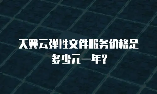 天翼云弹性文件服务价格是多少元一年？