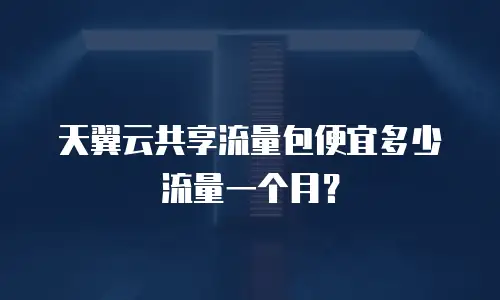天翼云共享流量包便宜多少流量一个月？