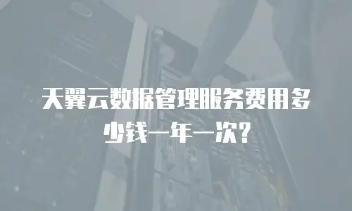天翼云数据管理服务费用多少钱一年一次？
