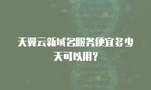 天翼云新域名服务便宜多少天可以用？