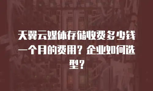 天翼云媒体存储收费多少钱一个月的费用？企业如何选型？