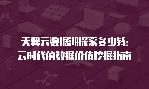 天翼云数据湖探索多少钱：云时代的数据价值挖掘指南