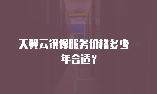 天翼云镜像服务价格多少一年合适？