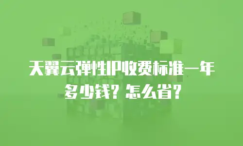 天翼云弹性IP收费标准一年多少钱？怎么省？