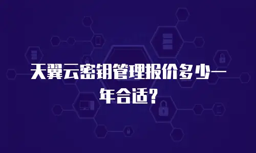 天翼云密钥管理报价多少一年合适？