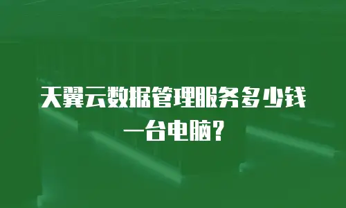 天翼云数据管理服务多少钱一台电脑？