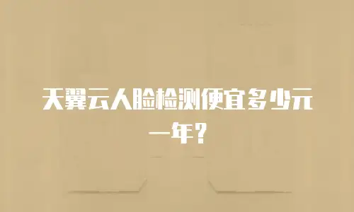 天翼云人脸检测便宜多少元一年？