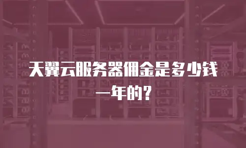 天翼云服务器佣金是多少钱一年的？