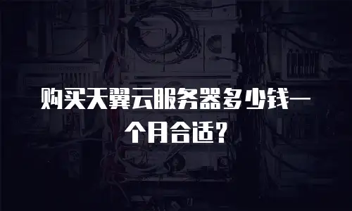 购买天翼云服务器多少钱一个月合适？
