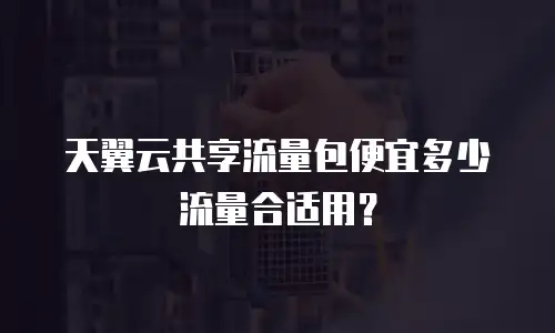 天翼云共享流量包便宜多少流量合适用？
