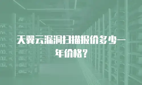 天翼云漏洞扫描报价多少一年价格？