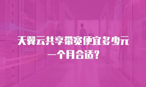 天翼云共享带宽便宜多少元一个月合适？