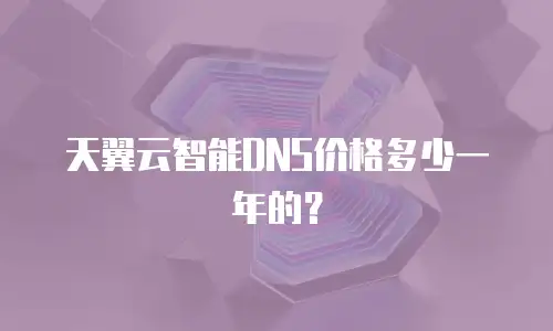 天翼云智能DNS价格多少一年的？