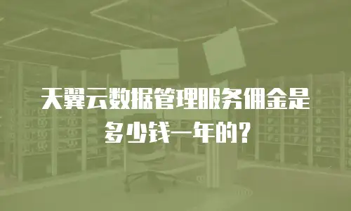 天翼云数据管理服务佣金是多少钱一年的？