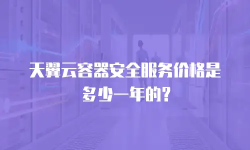 天翼云容器安全服务价格是多少一年的？