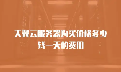 天翼云服务器购买价格多少钱一天的费用