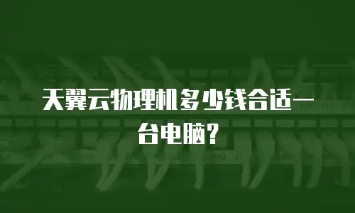 天翼云物理机多少钱合适一台电脑？