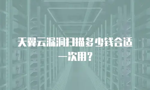天翼云漏洞扫描多少钱合适一次用？