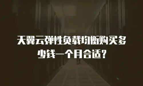 天翼云弹性负载均衡购买多少钱一个月合适？