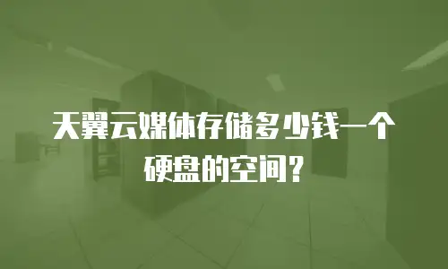 天翼云媒体存储多少钱一个硬盘的空间？