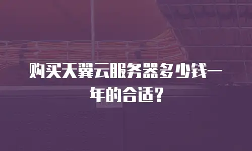 购买天翼云服务器多少钱一年的合适？