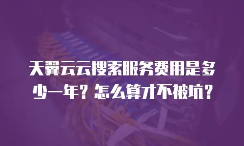 天翼云云搜索服务费用是多少一年？怎么算才不被坑？