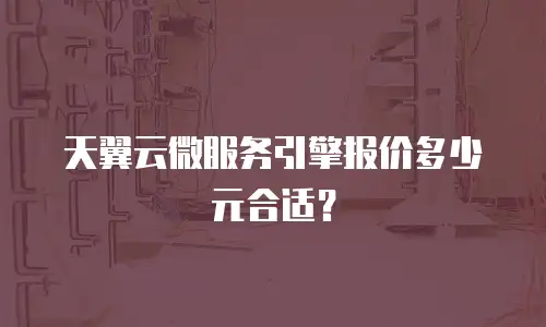 天翼云微服务引擎报价多少元合适？
