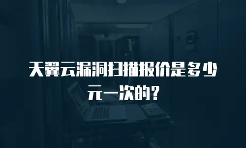 天翼云漏洞扫描报价是多少元一次的？