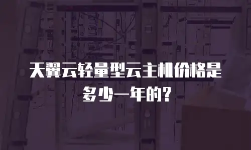 天翼云轻量型云主机价格是多少一年的？