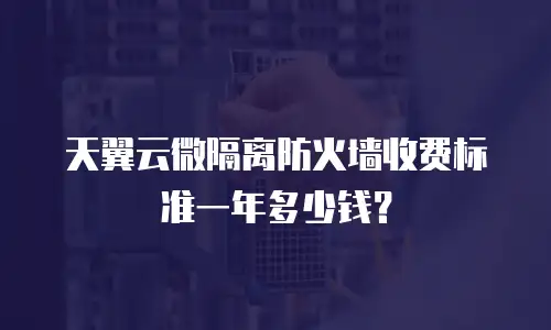 天翼云微隔离防火墙收费标准一年多少钱？