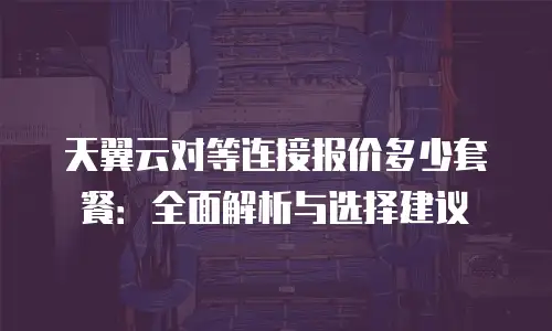 天翼云对等连接报价多少套餐：全面解析与选择建议