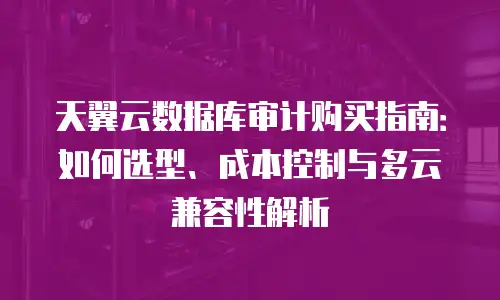天翼云数据库审计购买指南：如何选型、成本控制与多云兼容性解析