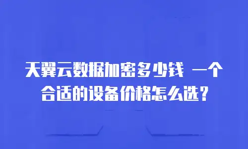 天翼云数据加密多少钱 一个合适的设备价格怎么选？