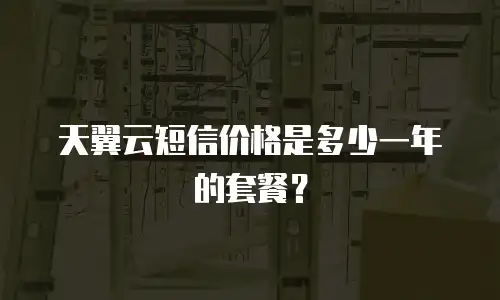 天翼云短信价格是多少一年的套餐？