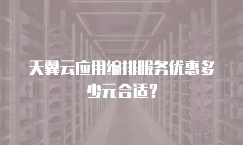天翼云应用编排服务优惠多少元合适？
