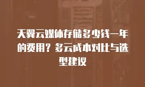 天翼云媒体存储多少钱一年的费用？多云成本对比与选型建议